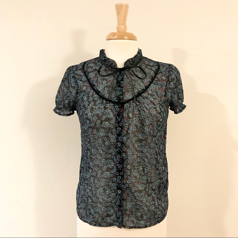 Sheer Floral H&M Blouse (Size 6)